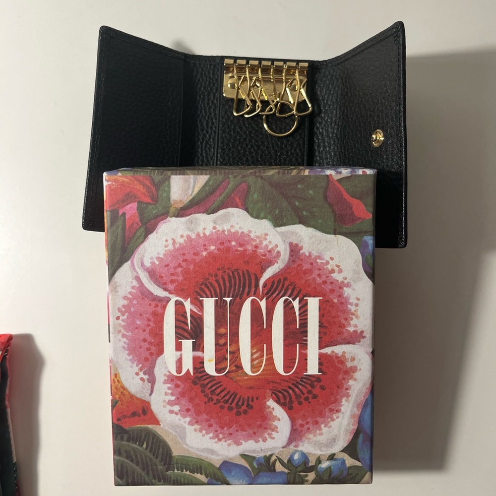 Gucci GG Logo Marmont Leather Key Case Holder Wallet - Picture 12 of 14